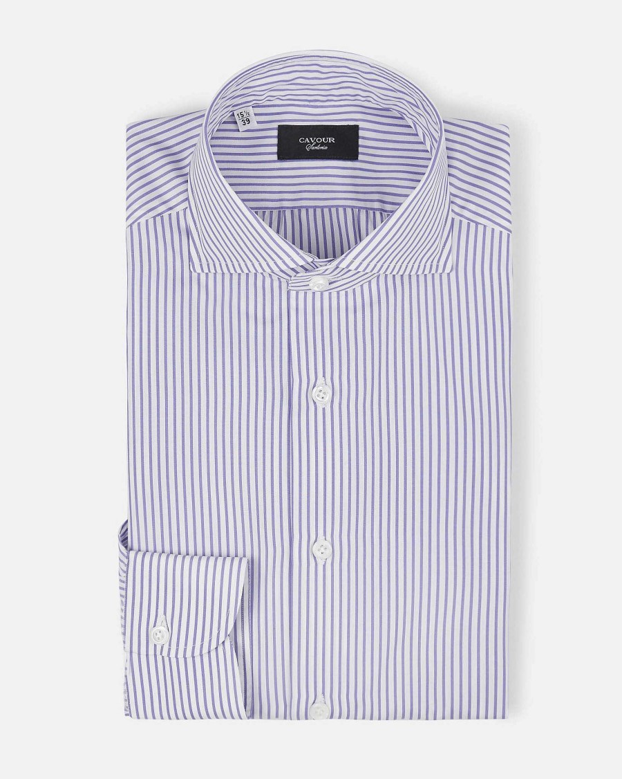 Men Cavour Sartoria Shirts | Sartoria Reverse Stripe