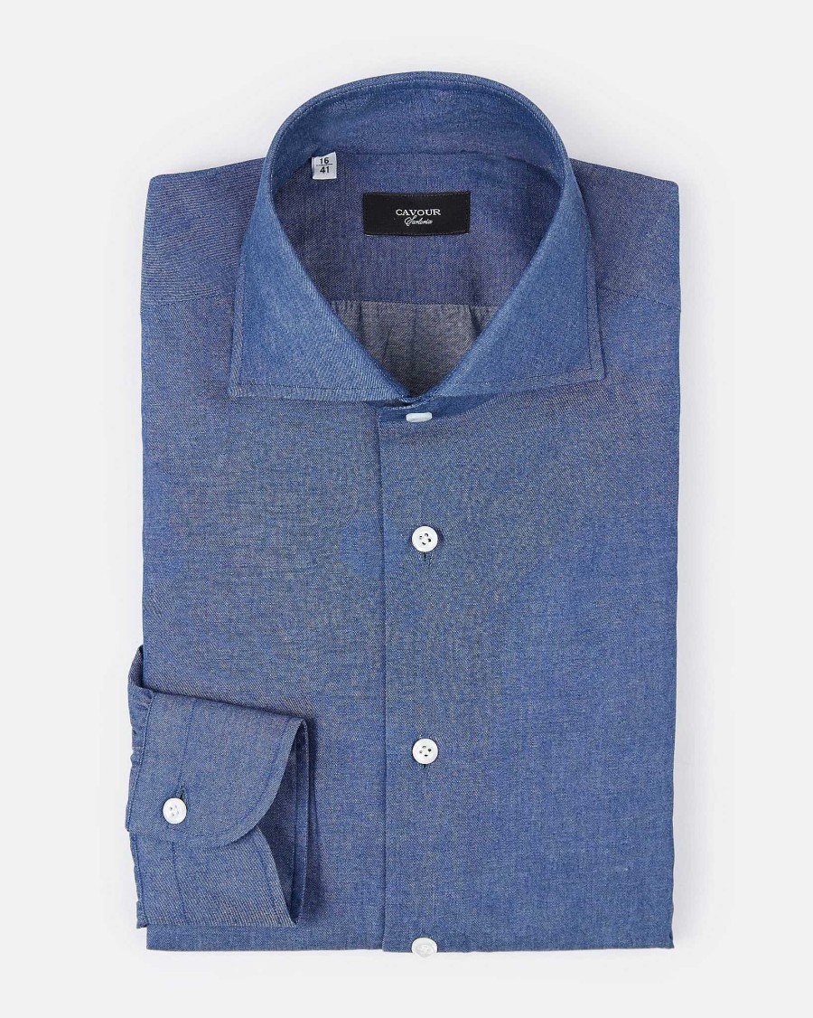 Men Cavour Sartoria Shirts | Sartoria Denim Chambray — Cavourmatt